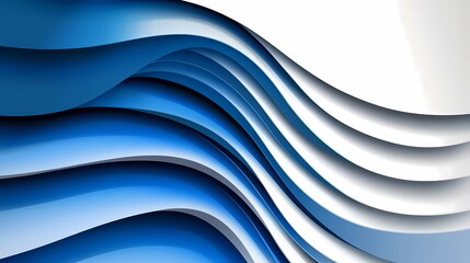 Obraz premium Blue and white background with curved lines, modern banner design for corporate or business presentations
