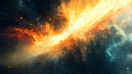 Artistic creation of a quasar beam,. Quasar. Illustration