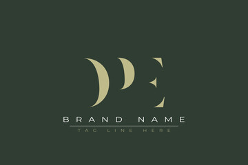 DPE abstract letter logo design. This logo is designed by three abstract letters. 