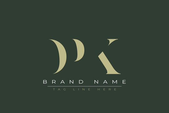 DPK abstract letter logo design. This logo is designed by three abstract letters. 
