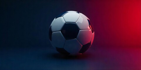 Dramatic Soccer Ball in Neon Lighting