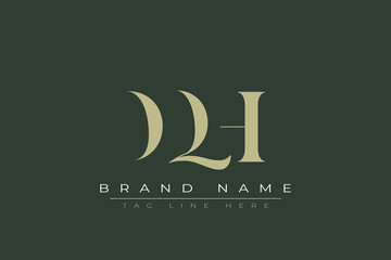DQH abstract letter logo design. This logo is designed by three abstract letters. 