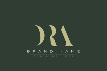 DRA abstract letter logo design. This logo is designed by three abstract letters. 