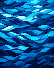 Abstract Blue Water Waves Texture Background, Digital Art, Website Design. Generative AI