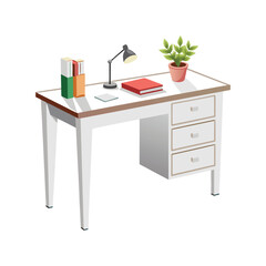Customizable Desk Vector Illustration