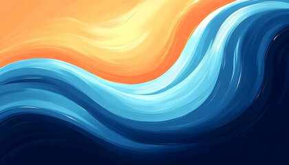 Abstract ocean wave sunset beach background design. Generative AI
