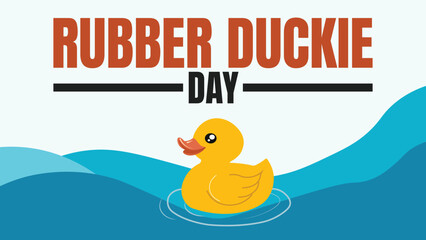 Rubber duckie day design templet banner