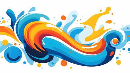 Abstract vibrant water splash design, wave background, summer theme, website banner. Generative AI