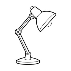 Editable Desk Lamp Outline Vector Graphic