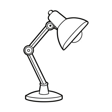 recommend clip art: Editable Desk Lamp Outline Vector Graphic