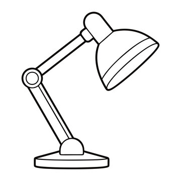 recommend clip art: Editable Desk Lamp Outline Vector Graphic