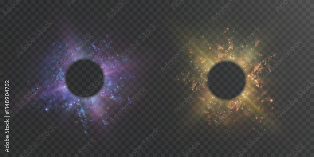 Fototapete Abstract light explosion with space for text or object in the center, bright light object for illustrations or game interfaces. Vector