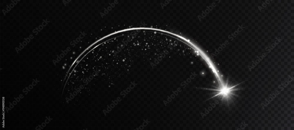 Aufkleber Light bright glowing colorful curved line with magic light effect. Magic wand glow effect for game interface design and illustrations.
