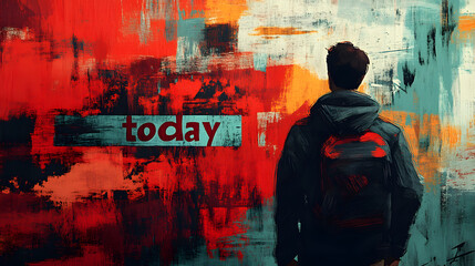 A Captivating Visual Experience Merging Bold Typography of 'Today' with Whimsical Sketch Elements and Innovative 2D Animation Techniques