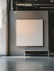 Asymmetric Blank Canvas in Contemporary Art Space with Edgy Modern Statement