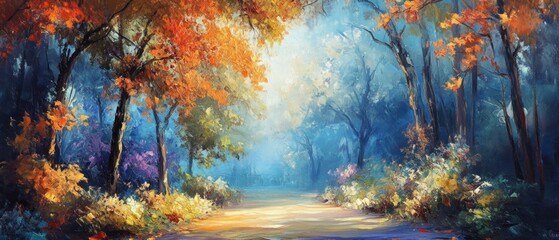 Autumnal Path: A Serene Forest Walk