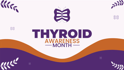 Thyroid awareness month is every year in January. Banner, Holiday, poster, card