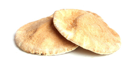 greek pita bread on white background