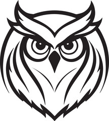 Fototapeta premium A black and white owl silhouette design