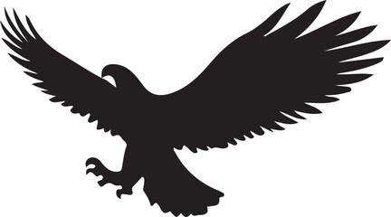 A black and white eagle silhouette design