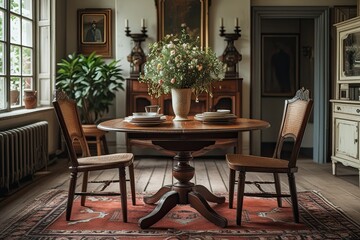 Vintage Table and Chairs for Nostalgic Comfort in Interior Decor