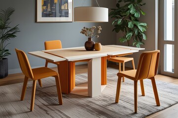 Innovative Modular Table and Chairs for Versatile Living Spaces