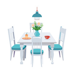 Customizable Dining Table Vector Illustration