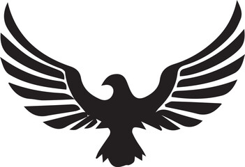 A black and white eagle silhouette design