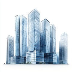 Fototapeta premium A stunning collection of modern skyscrapers, showcasing sleek glass facades and a futuristic architectural design.