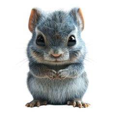 Obraz premium A cute little gray and white baby squirrel with big eyes and a cute smile