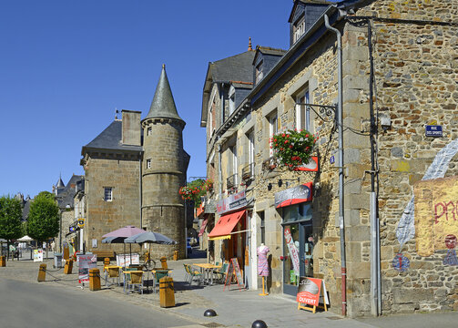 Combourg, France - The historic center of the city and The Lantern House, this beautiful granite house was build in 1597.