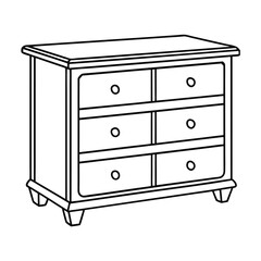Editable Dresser Outline Vector Graphic