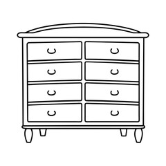 Editable Dresser Outline Vector Graphic