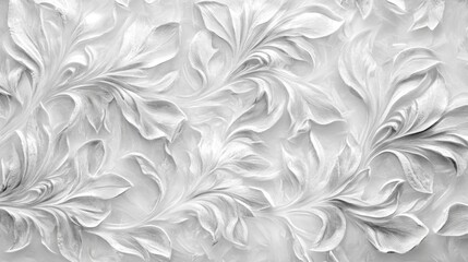 Elegant Silver Floral Design Intricate Leaf Pattern Background