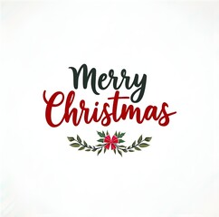 Merry Christmas lettering on a white background 
