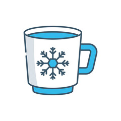 Hot cocoa mug vector icon
