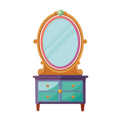 Customizable Dresser Mirror Vector Illustration