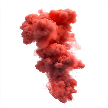 Vibrant Explosion of Red Powder on a White Background