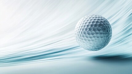 Golf ball in motion, abstract background.