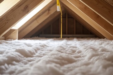 Evaluating home energy efficiency by measuring attic fiberglass insulation depth