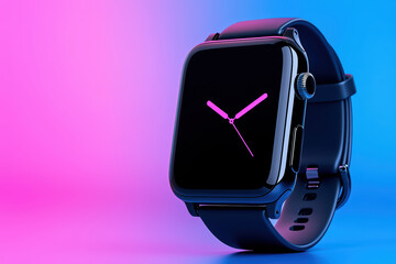 close up of modern smartwatch with sleek design and vibrant display. watch features black strap and colorful background, showcasing its advanced