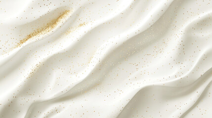 Photorealistic smooth gypsum wall texture with soft beige tones and subtle golden sparkles
