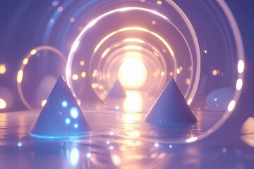 Radiant Light-Infused 3D Model Background and Luminous Visual Composition