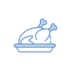 Christmas turkey vector icon