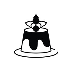 Christmas pudding vector icon