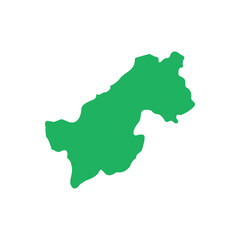 Obraz premium paktia province map icon, region in Afghanistan vector design illustration. 