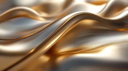 Obraz premium Abstract Golden Waves Draped Luxurious Fabric