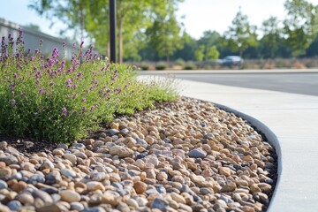 Pea gravel wolverine stone and mulch for parking surfaces
