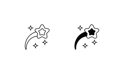 Shooting Star icons set vector stock illustration