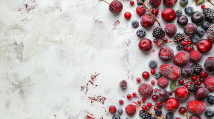  "Chilled Bounty: A Vibrant Mix of Frozen Berries"






